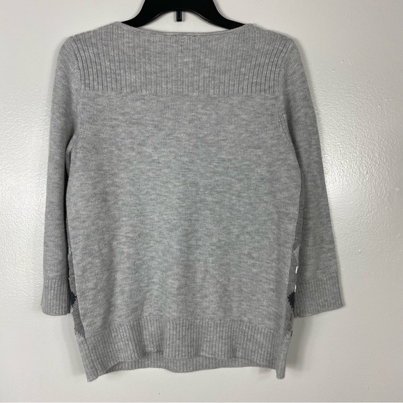 Talbots Pullover Gray Wool Blend sweater Medium Petites 8-10 New w/out tag - Picture 4 of 8